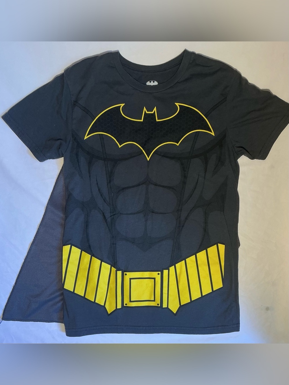 Batman Black and Yellow Muscle Tee with Cape